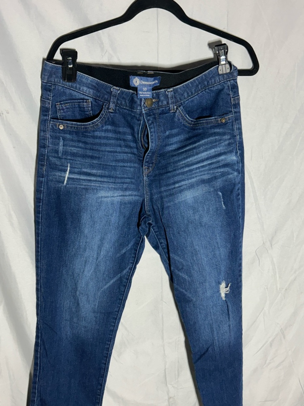 Democracy Dark Blue Distressed Skinny Jeans